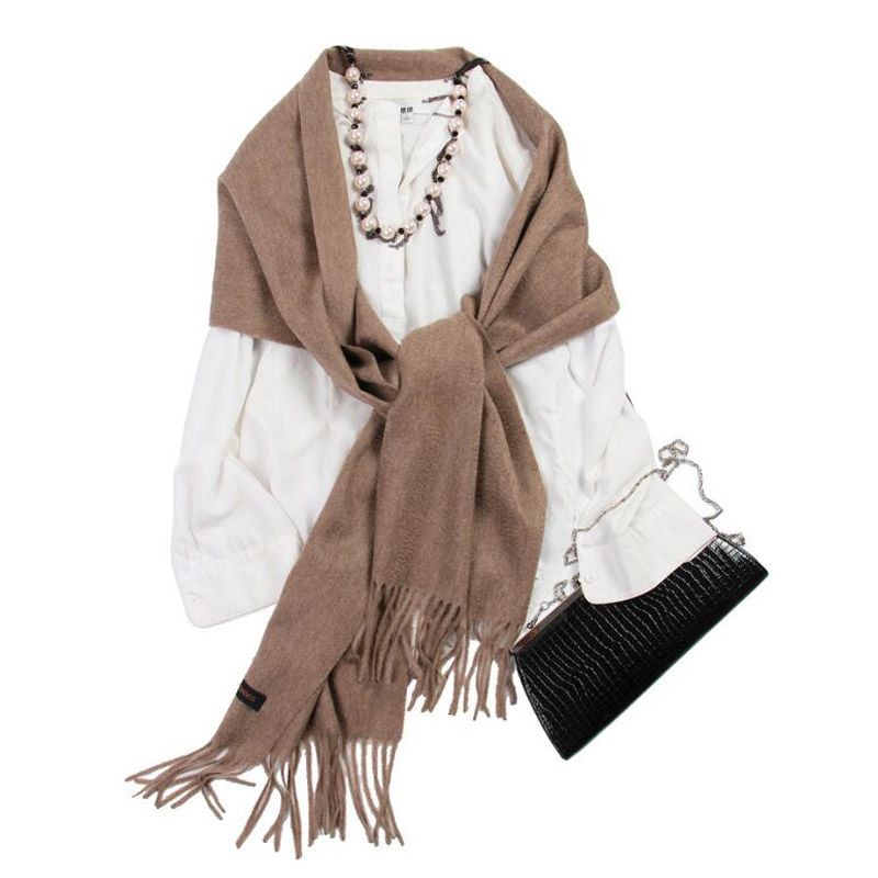 Pure Cashmere Scarves Coffee Women Winter Scarf